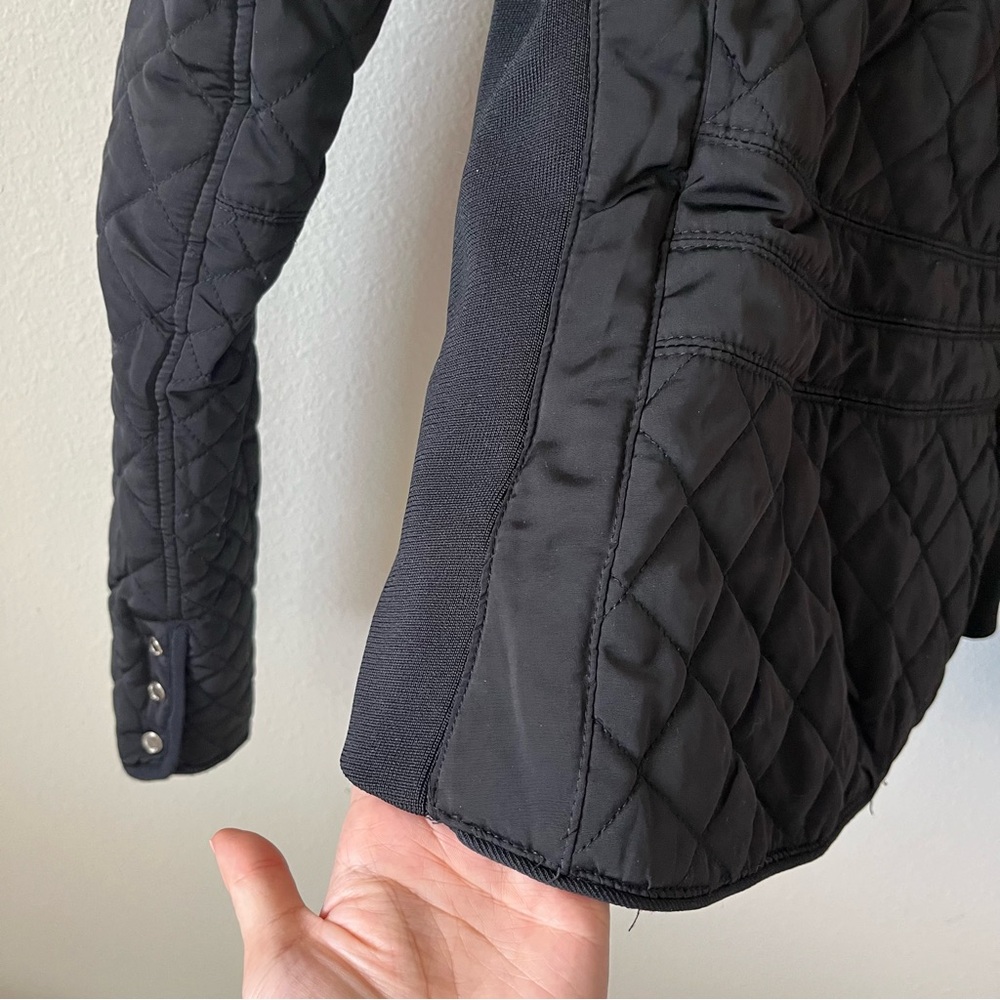 Zara Black Puffer Pocketed Zip Up Elegant Everyday Jacket Quilted Design - Picture 7 of 7